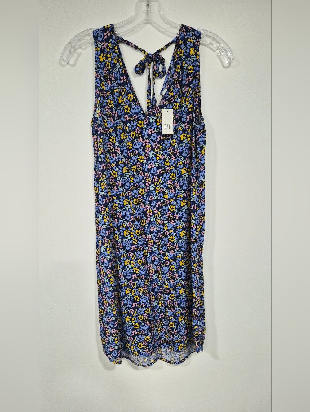 Gap Blue Floral Shift Short V-Neck Sleeveless Dress - Size XS  - New With Tags
